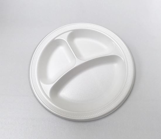 White Round Foam Plate Retail Pack