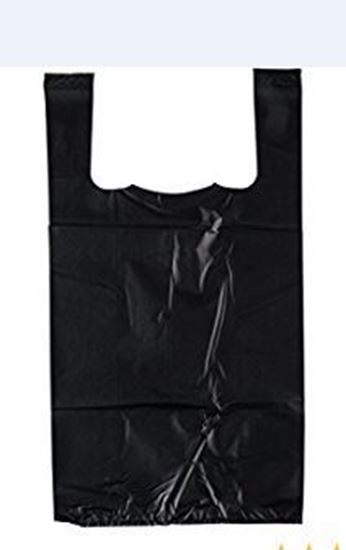 Picture of 1/8  Medium Black Grocery  Bags