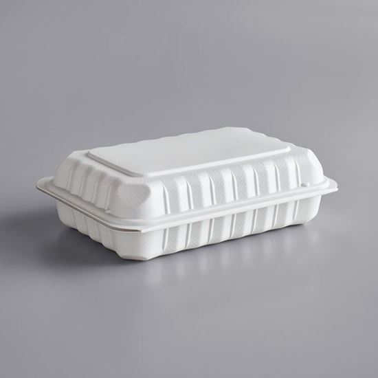 Picture of 205 White PP Plastic Hinged Container(6x9x2.75)***150/cs***