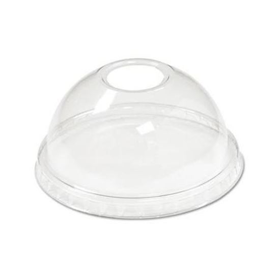 Picture of 12/16/20/24 oz Dome Plastic Cold Cup Lids (W/Round Hole) 20/50/1000